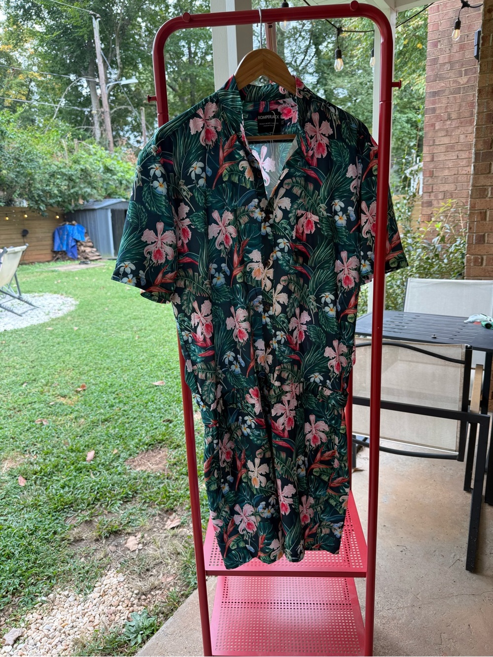 Tropical Floral Short-Sleeve Romper